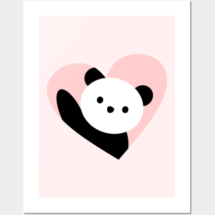 Panda heart Posters and Art